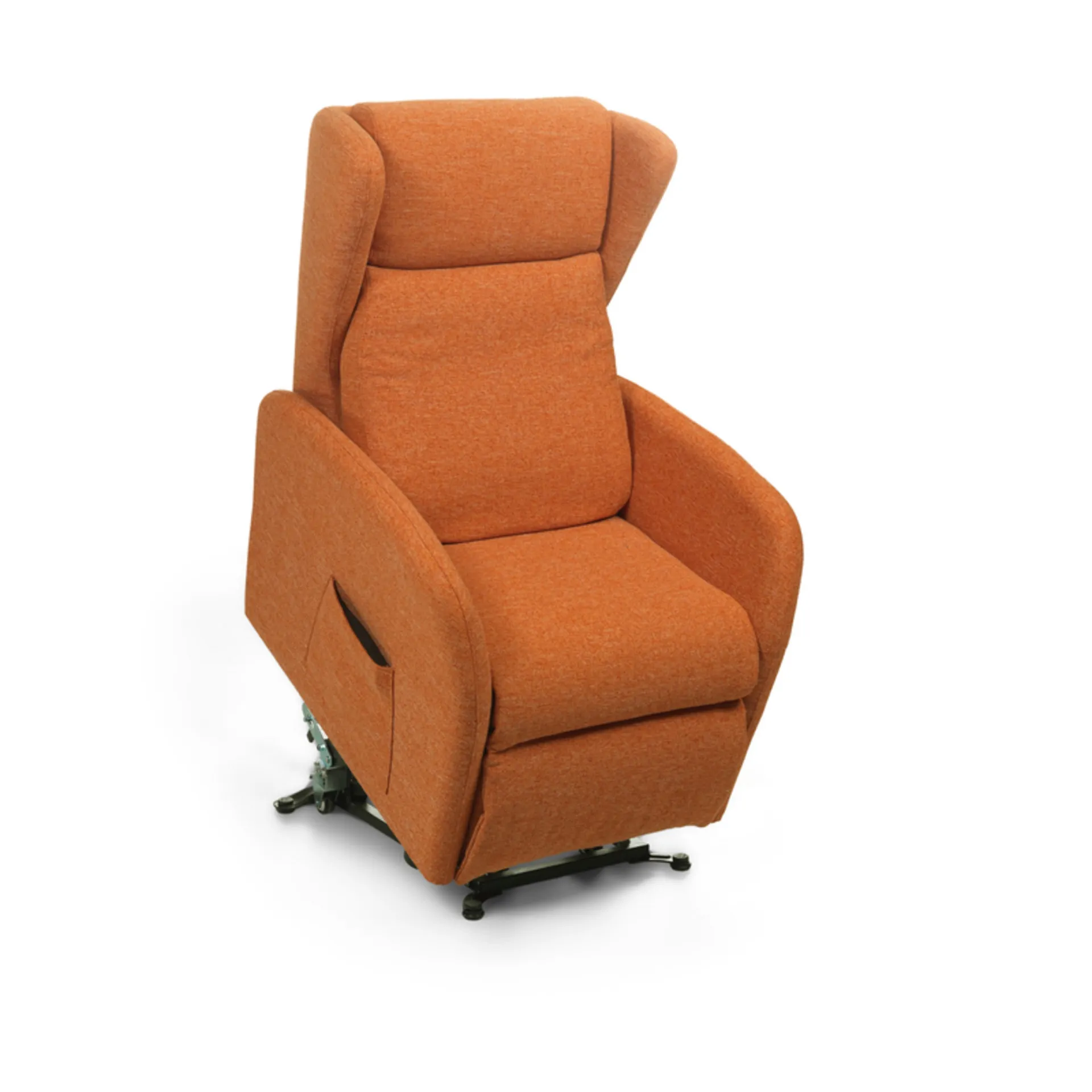 Poltrona Dolly Brima Italia arancio sollevata in posizione lift