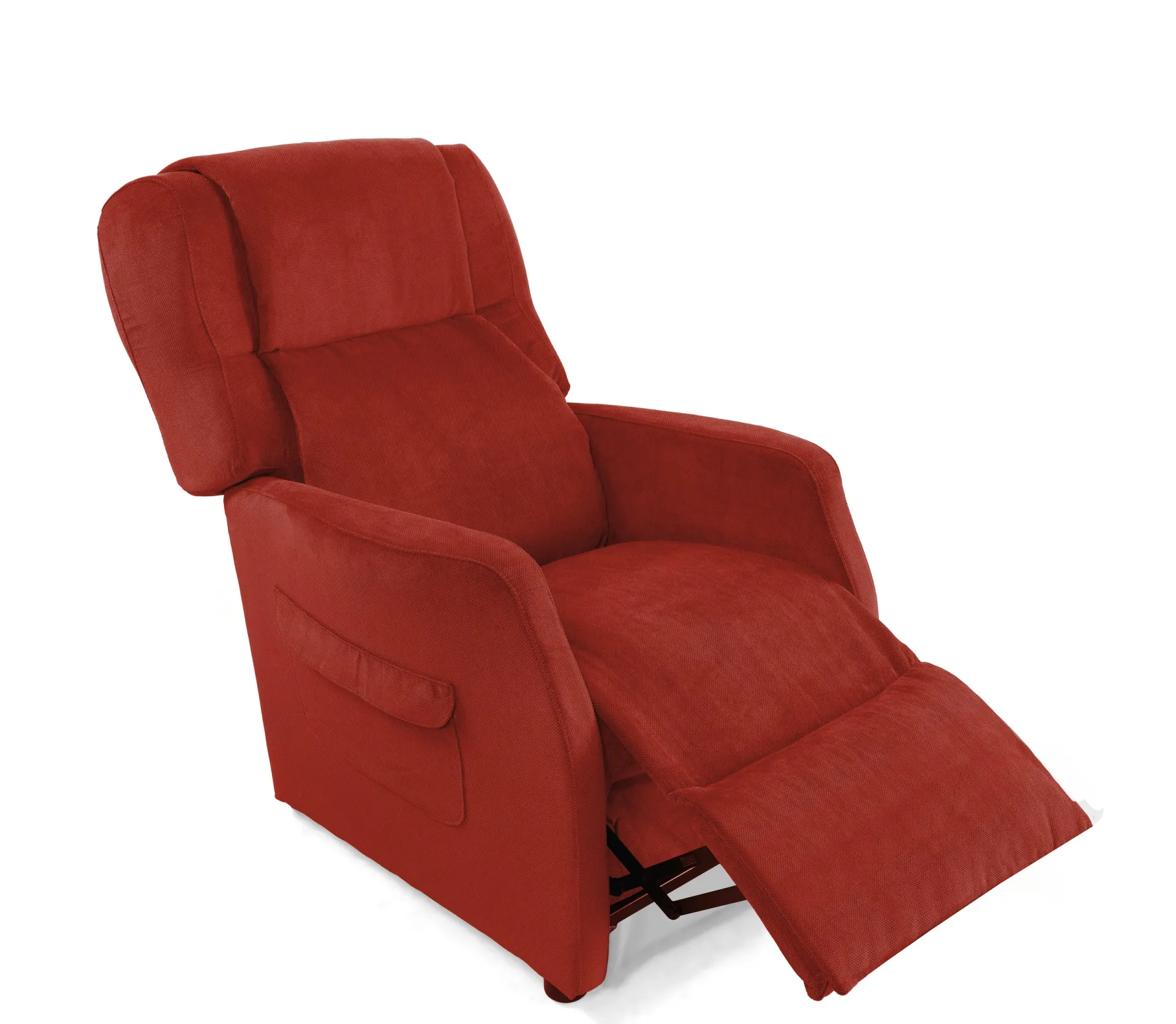 Poltrona relax Emma Brima Italia rossa con pediera alzata