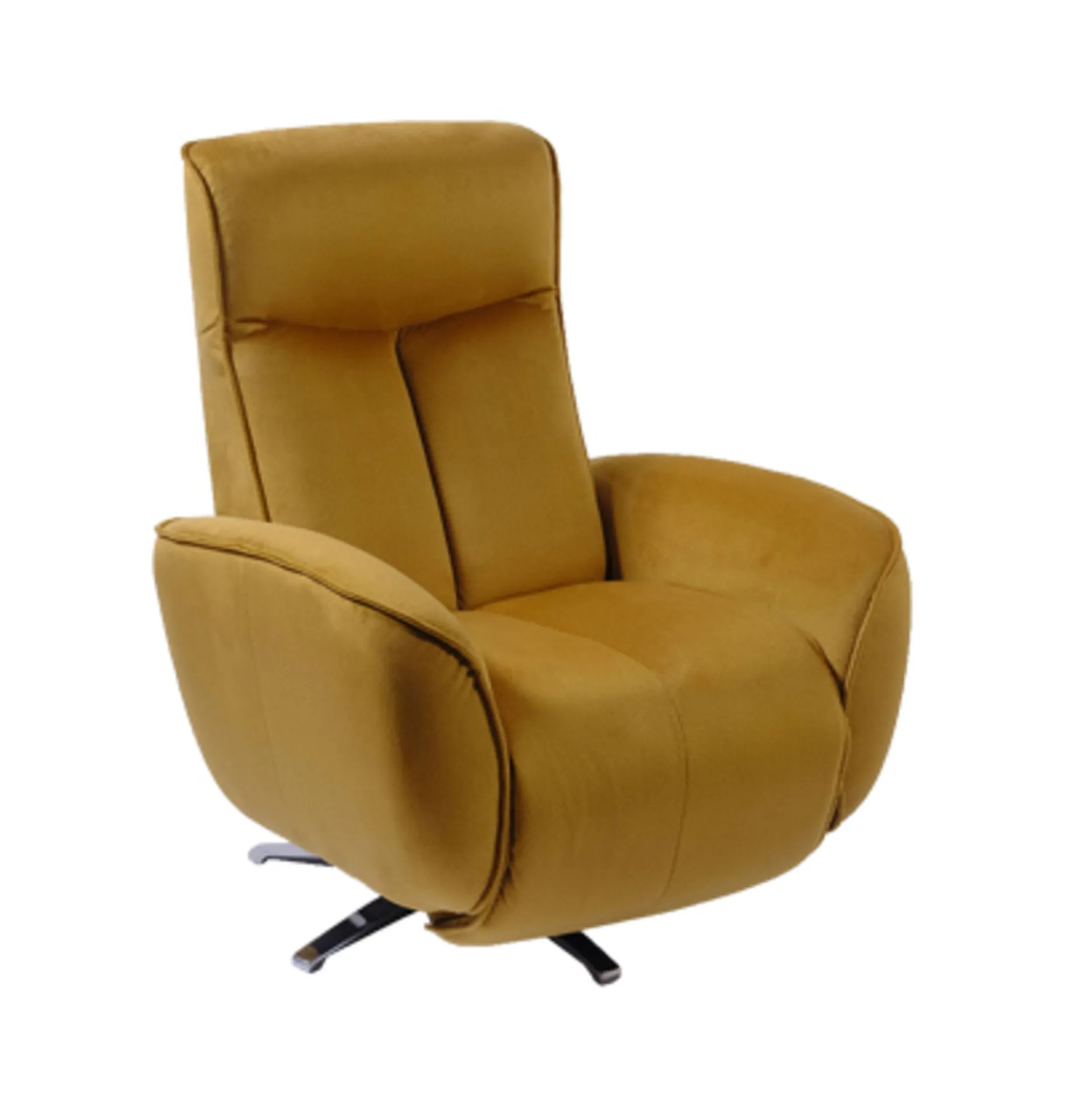 Poltrona relax Queen Brima Italia ocra su base girevole a quattro razze