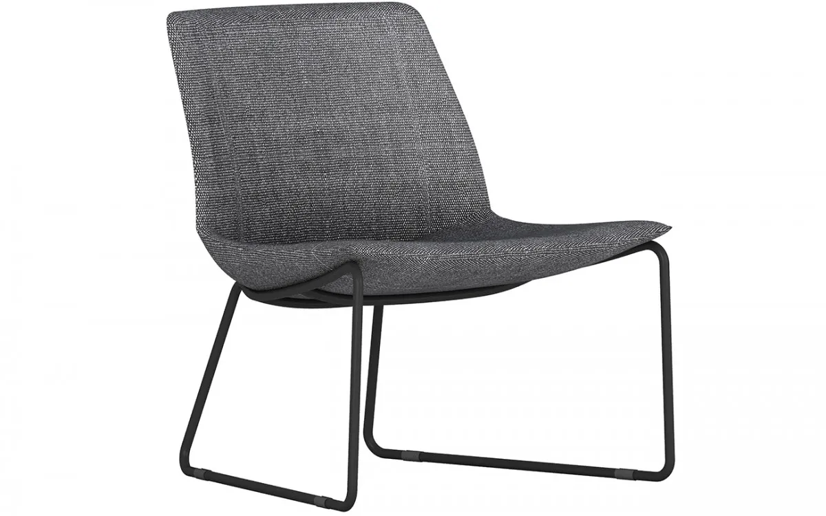 Poltroncina lounge Sneek Cinquanta3 grigia su fondo bianco