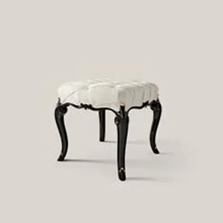 Pouf Opera Francesco Pasi bianco capitonné con gambe nere curve, foto scontornata