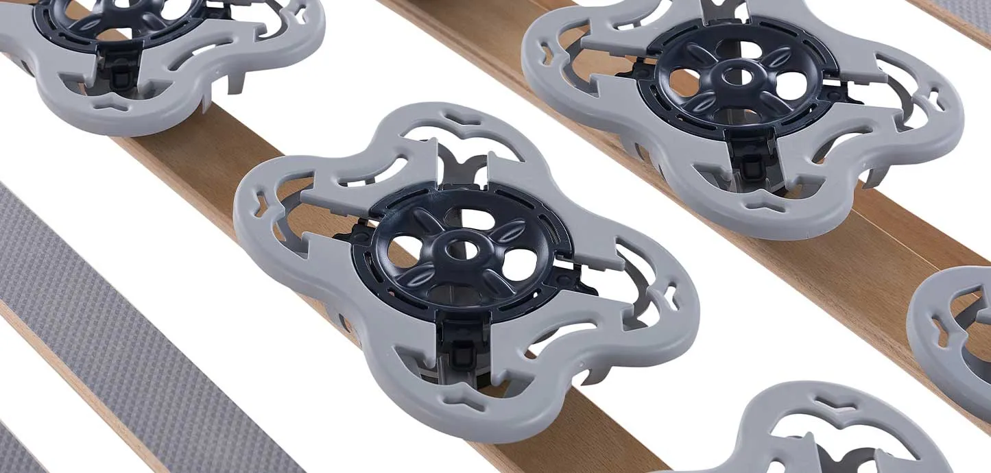Dettaglio delle piastre ergonomiche regolabili della rete Ergo Due Fissa Magniflex