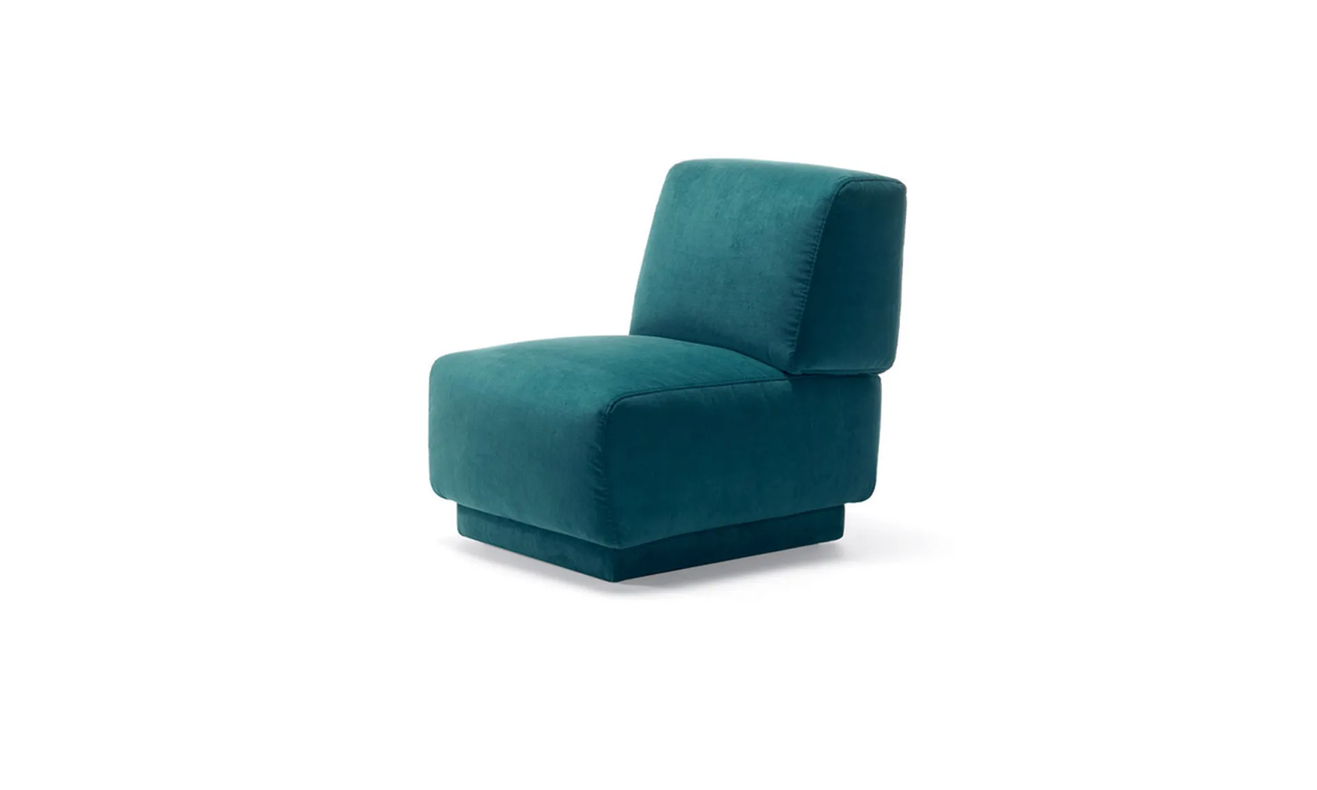 Poltroncina Clio Rosini in tessuto verde petrolio