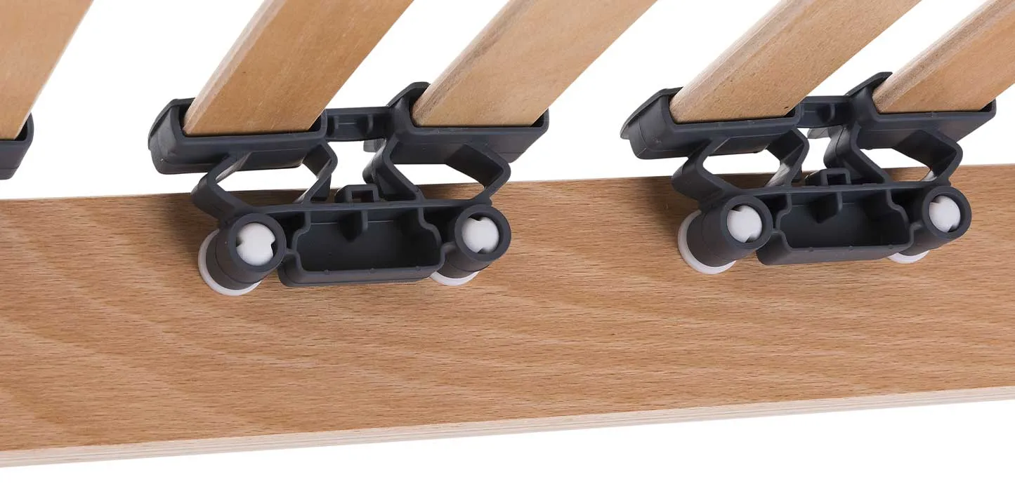 Supporti in caucciù delle doghe sul telaio della rete Ergo Uno Fissa Magniflex
